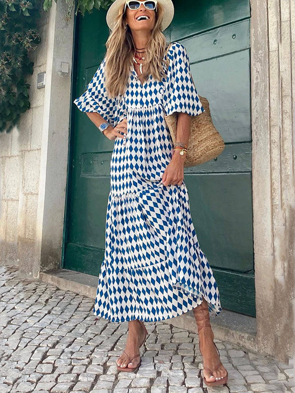 Vestido maxi estampado bohemio