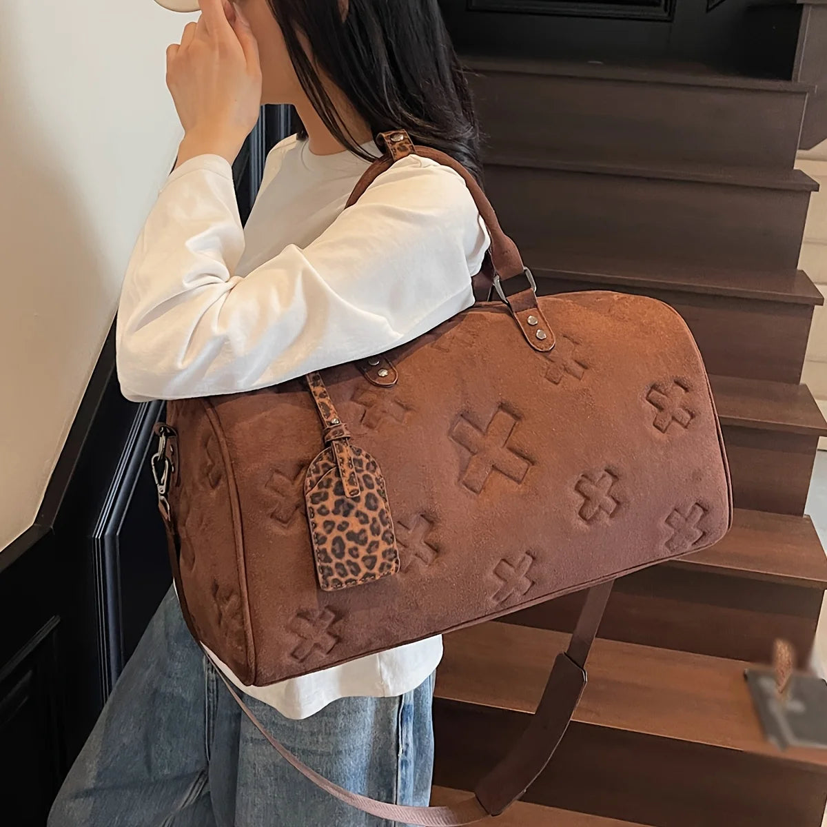 Bolso de fin de semana de gamuza Axis