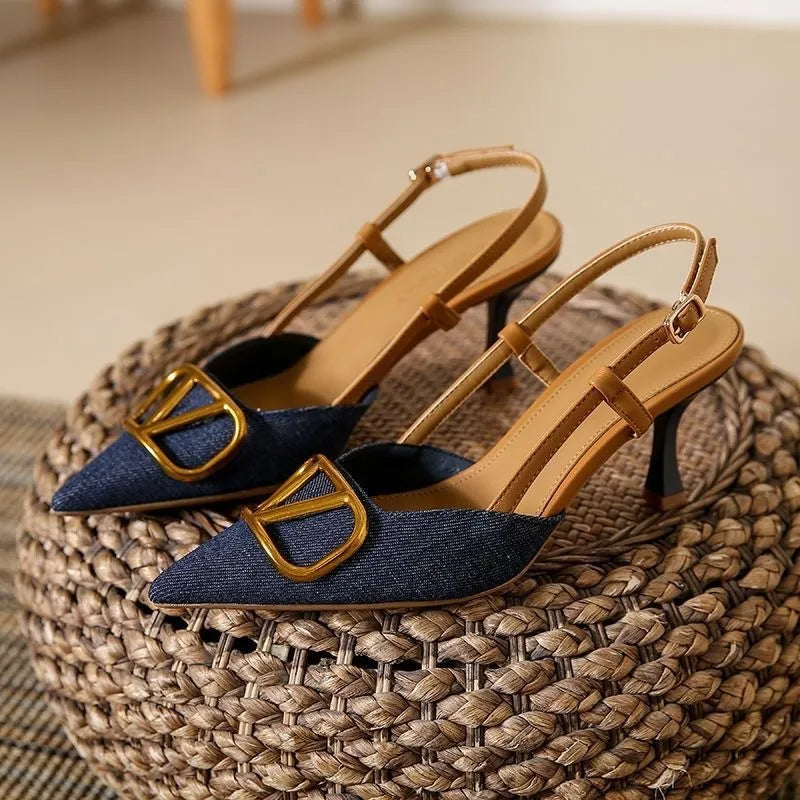 Valentina zapato slingback con tacón de aguja