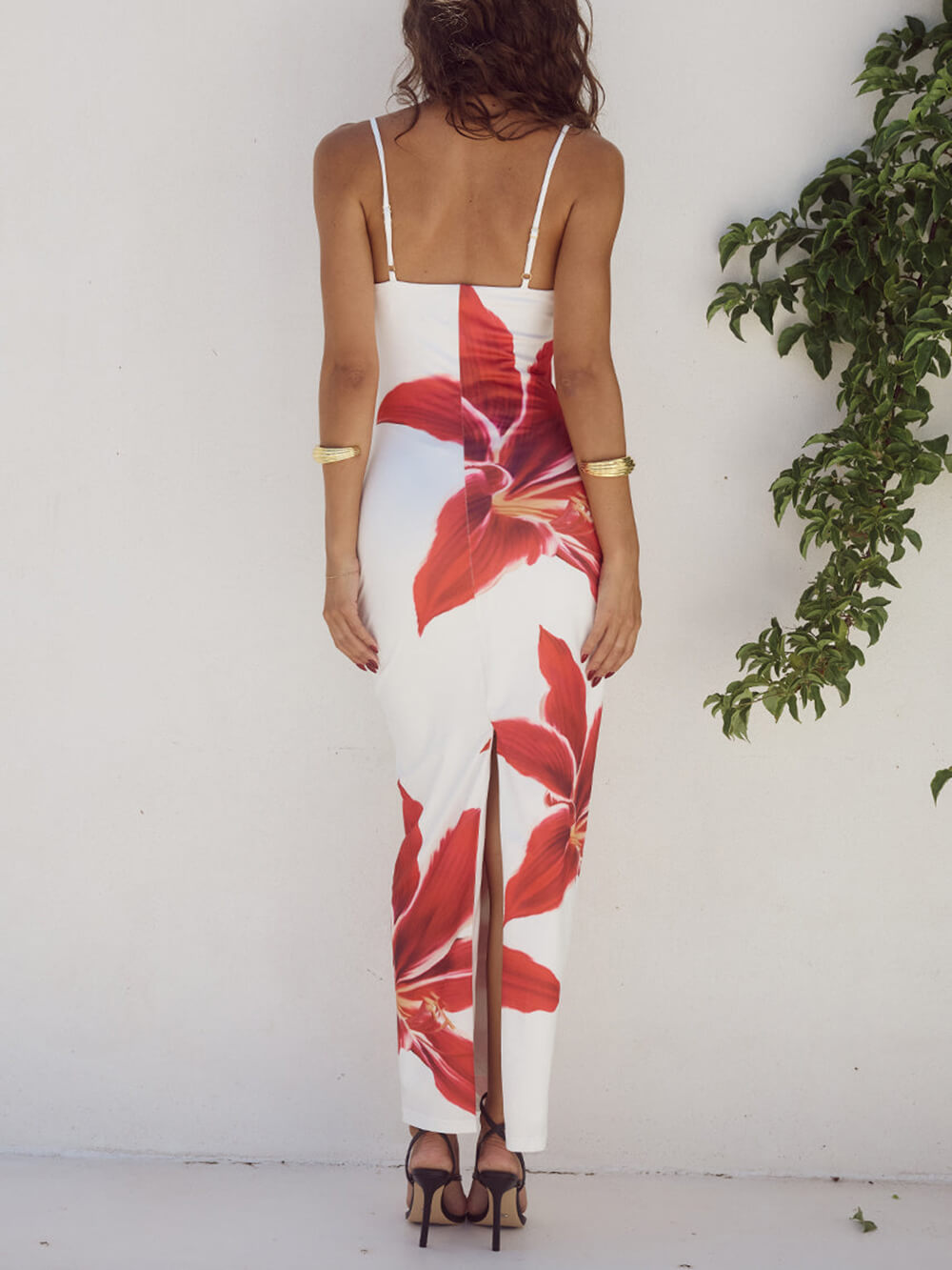 Vestido maxi con estampado floral abstracto e inolvidable