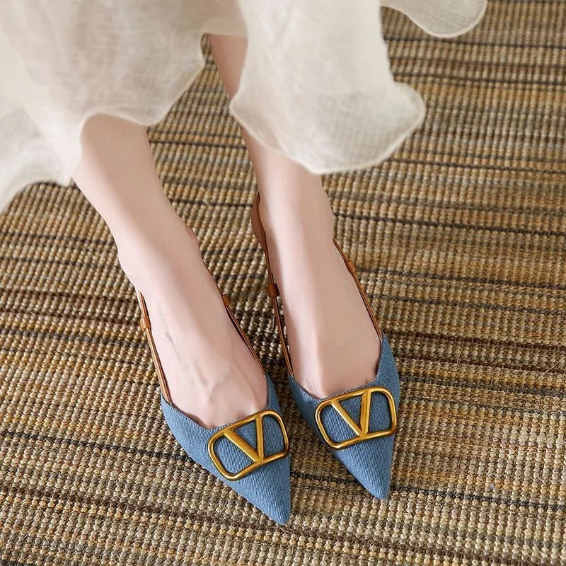 Valentina zapato slingback con tacón de aguja