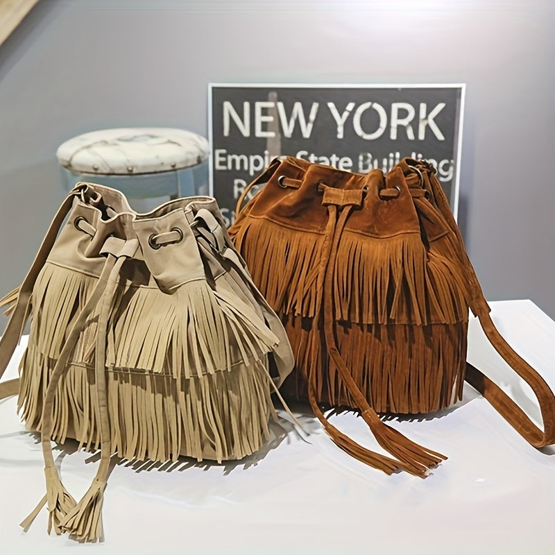 Bolso cubo con flecos Canyon