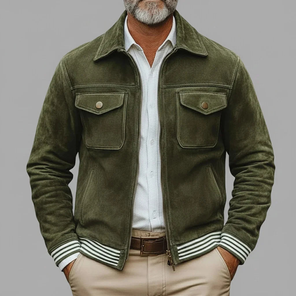 Chaqueta retro  verde caqui