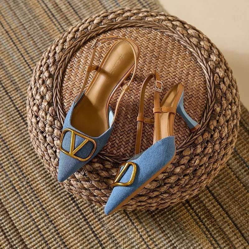 Valentina zapato slingback con tacón de aguja