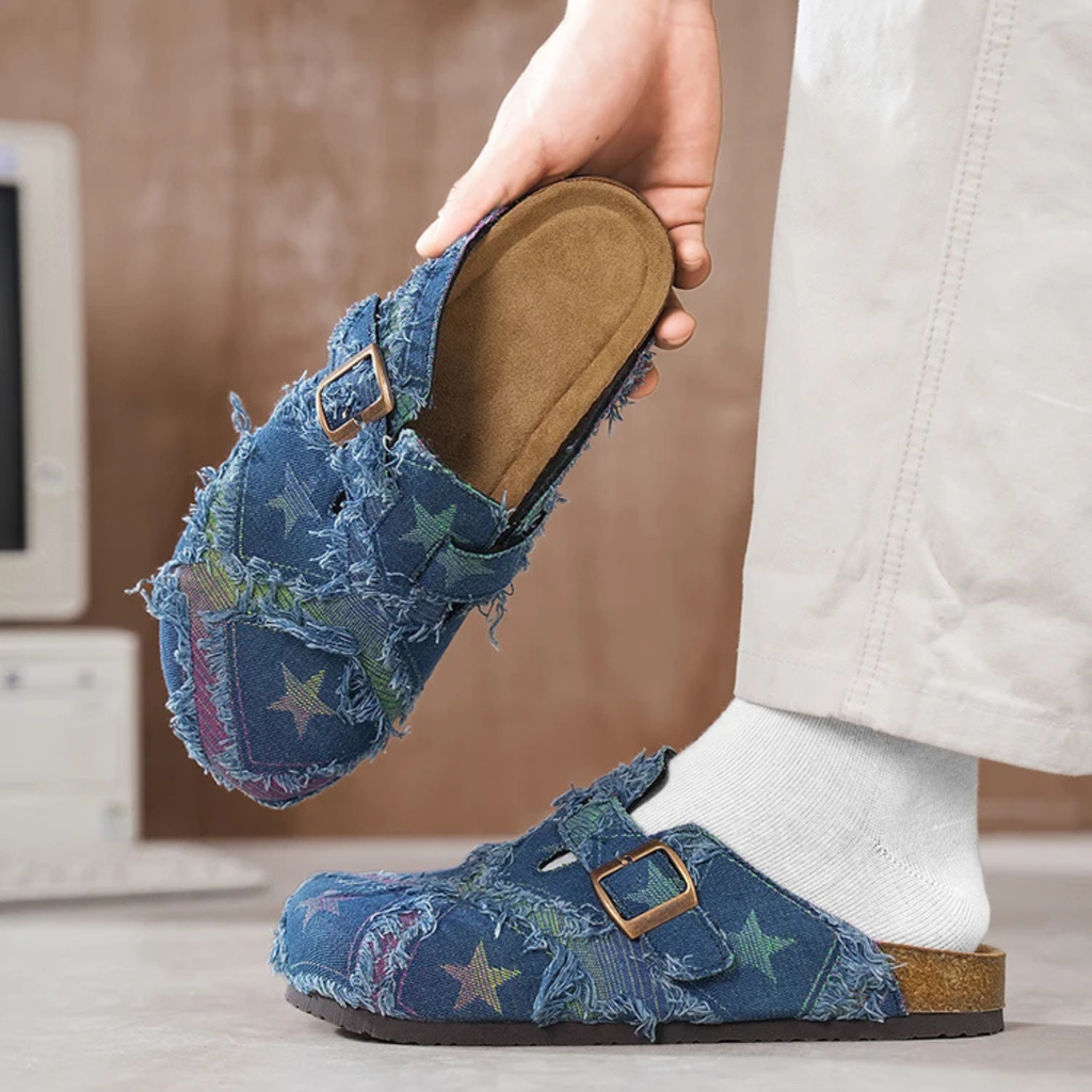 Mules de mezclilla desgastadas cósmicas