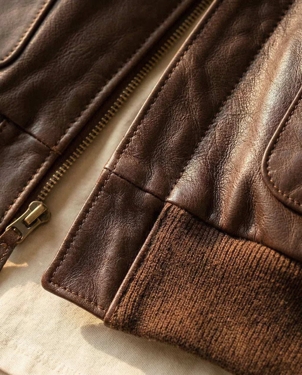 Leonardo — Chaqueta de cuero estilo aviador