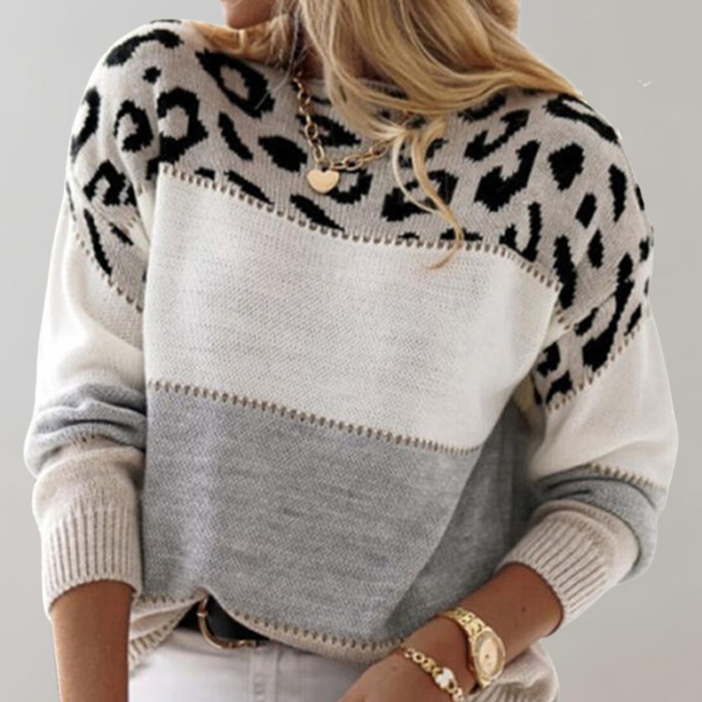Daniella - suéter con estampado de leopardo, a la moda y cómodo