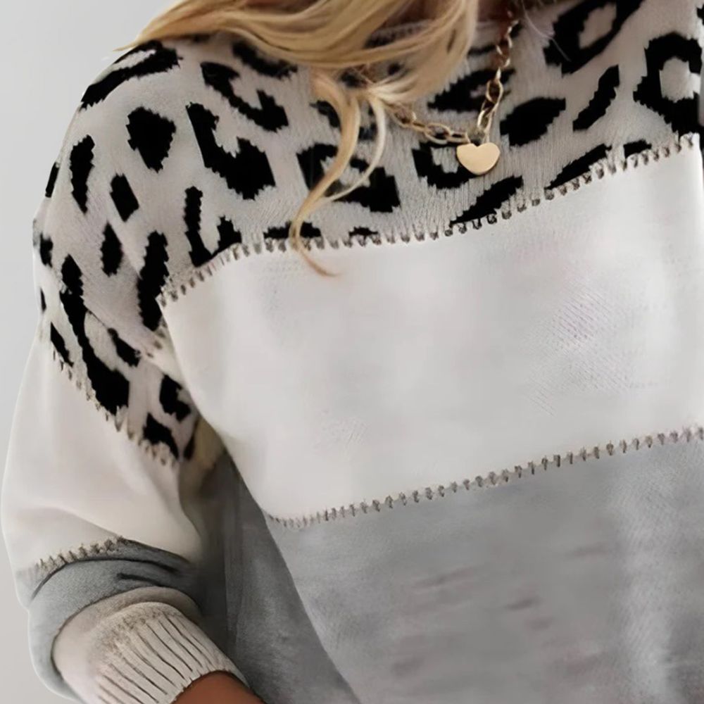 Daniella - suéter con estampado de leopardo, a la moda y cómodo