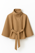 Chloe | Chaqueta de capa con cuello alto y cinturón