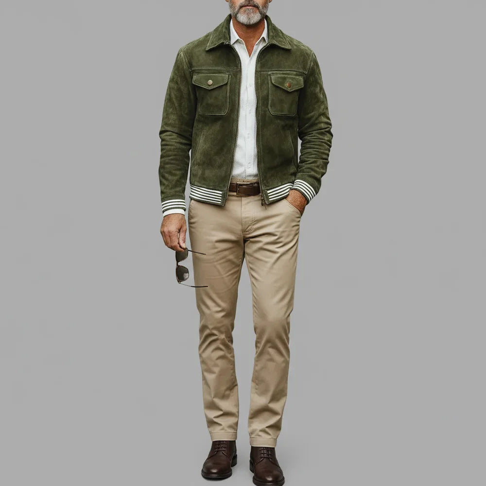 Chaqueta retro  verde caqui