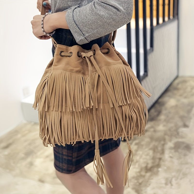 Bolso cubo con flecos Canyon