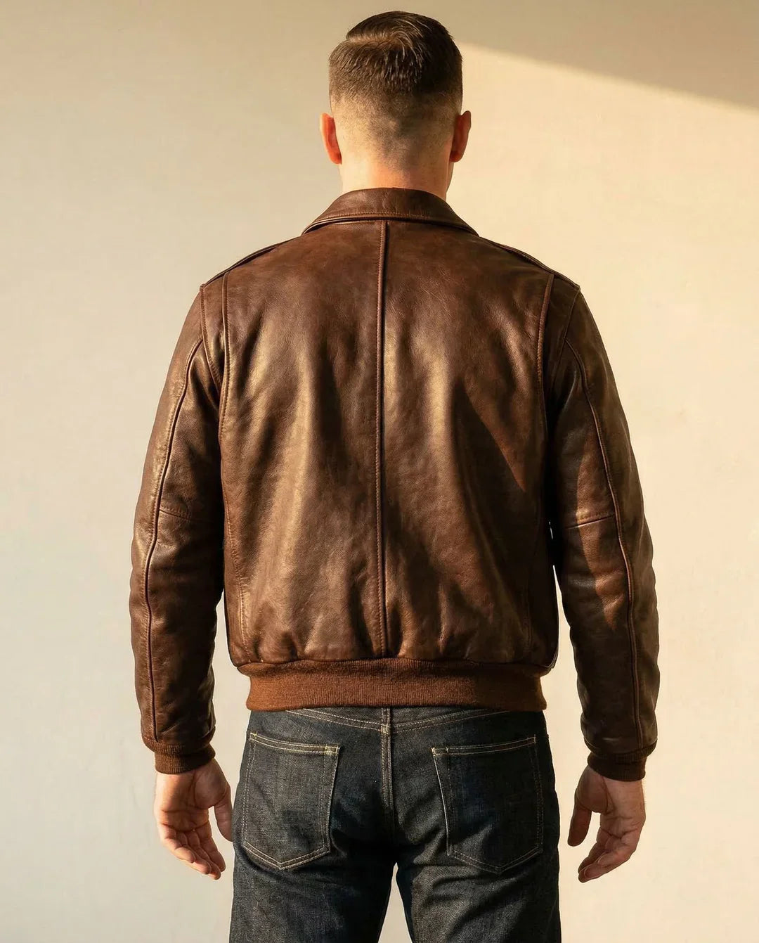 Leonardo — Chaqueta de cuero estilo aviador