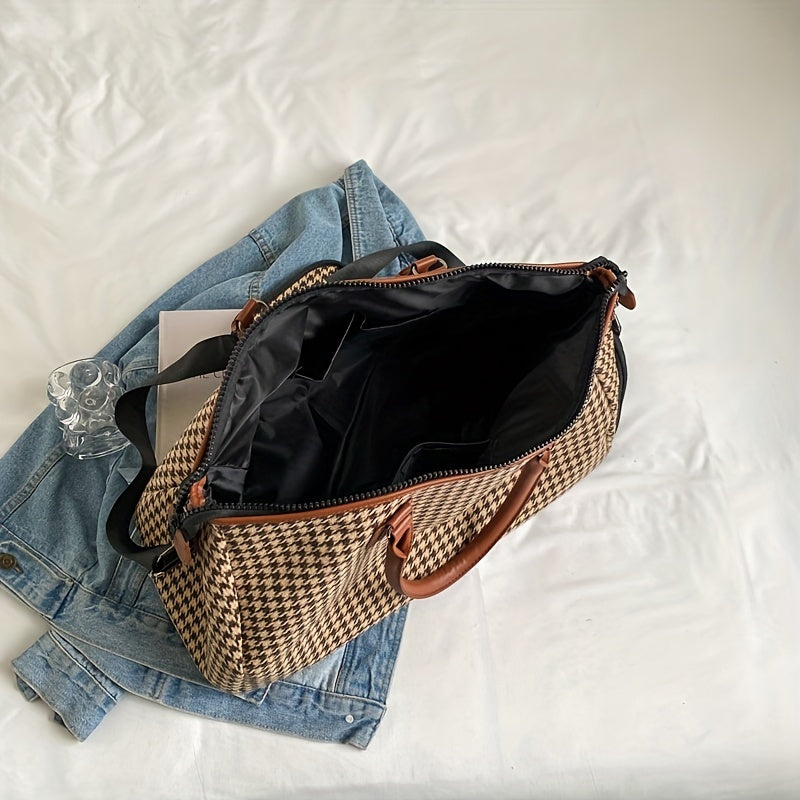 Bolso de fin de semana Avenue con estampado de pata de gallo