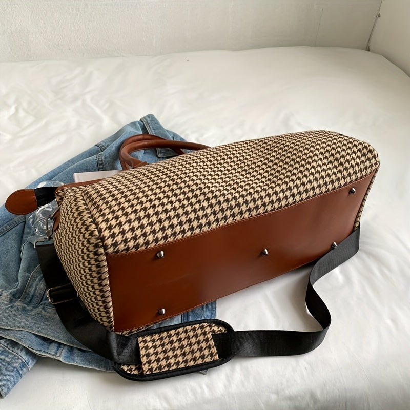 Bolso de fin de semana Avenue con estampado de pata de gallo