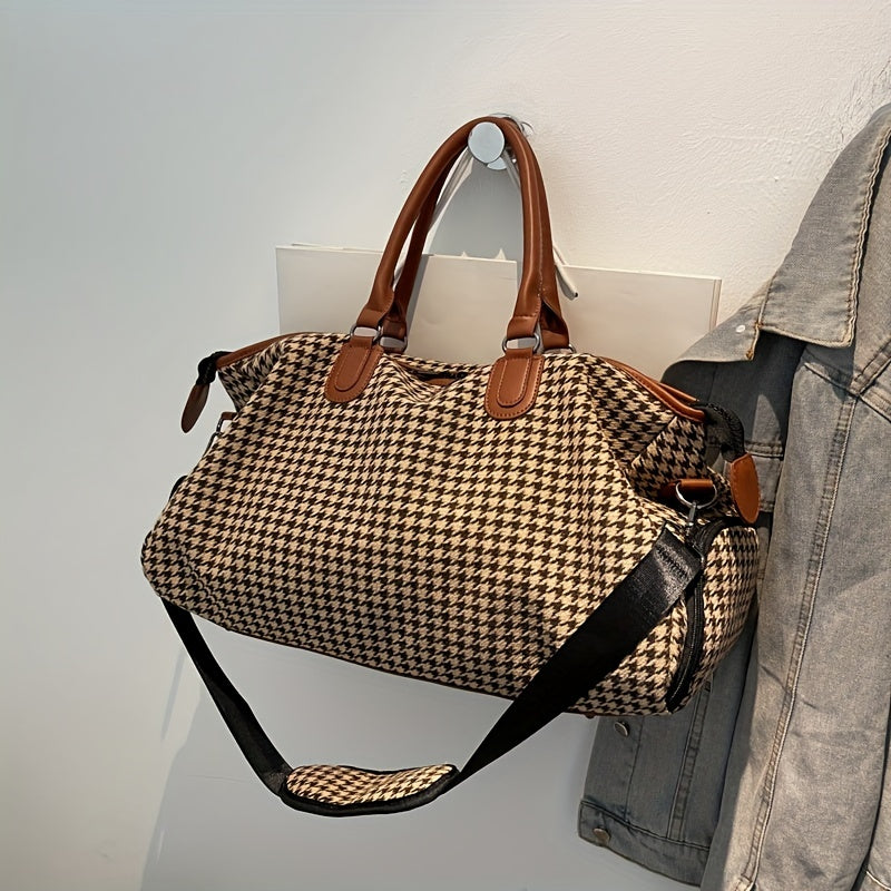 Bolso de fin de semana Avenue con estampado de pata de gallo