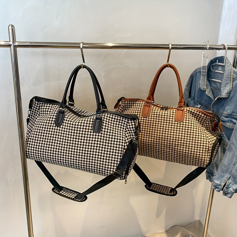 Bolso de fin de semana Avenue con estampado de pata de gallo