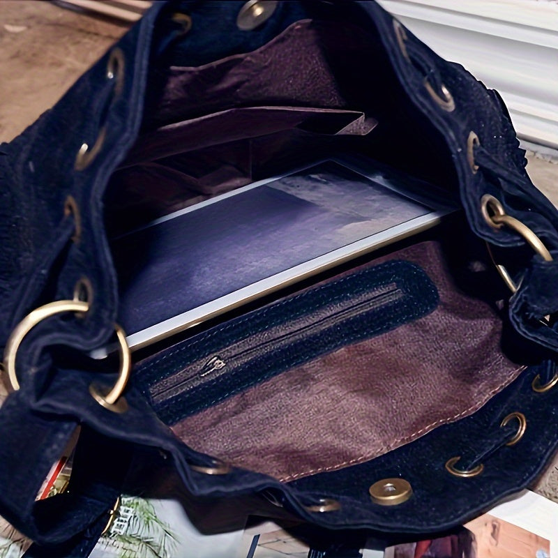 Bolso cubo con flecos Canyon