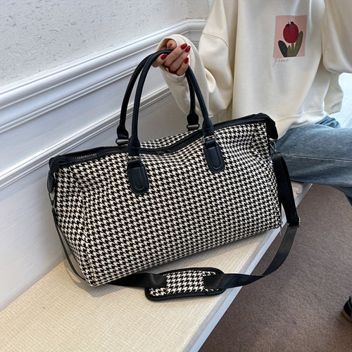 Bolso de fin de semana Avenue con estampado de pata de gallo