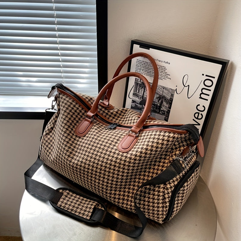 Bolso de fin de semana Avenue con estampado de pata de gallo